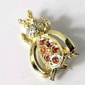 VINTAGE BEE Brooch Pin Pink Crystals